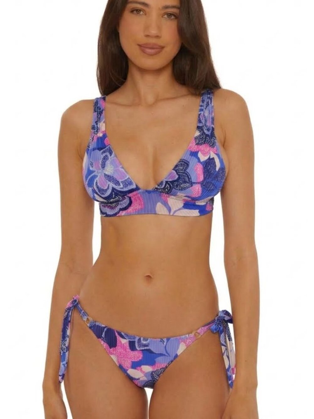 NWT BECCA Lanai Cheryl Triangle Bikini Top & Bottom Medium M